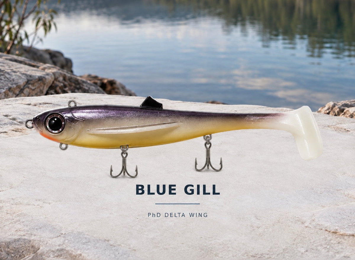 Blue Gill Delta Wing with two belly treble hooks and chin eyelet