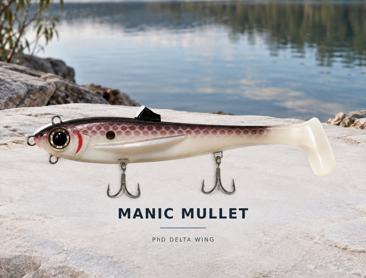 Manic Mullet Delta Wing with two belly treble hooks and chin eyelet