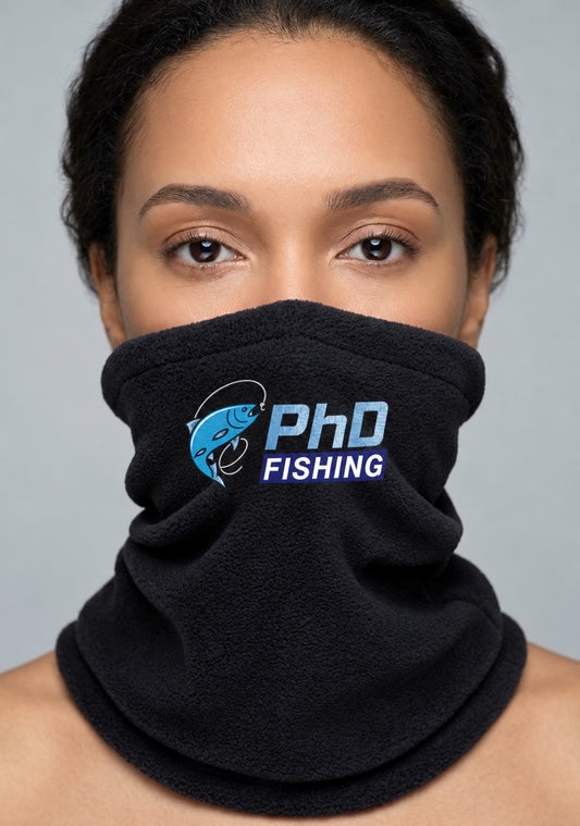 PHD Warm Neck Buff worn over the nose and neck
