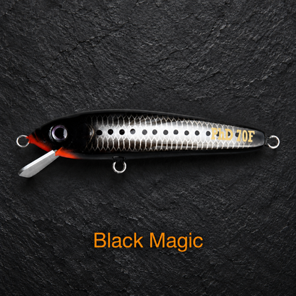 Black Magic – Timber Boof 155 with orange name label on dark slate
